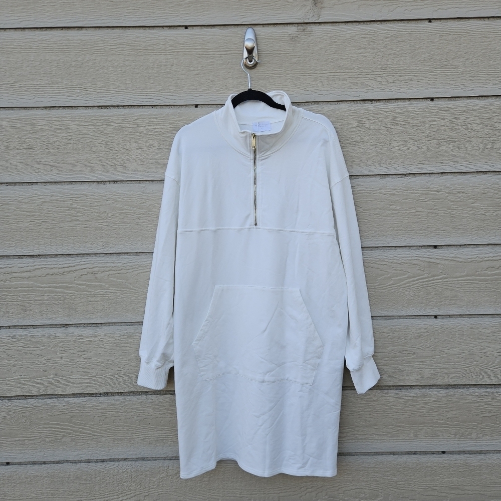 NWT reCollection Winter White half zip sweatshirt dress XL